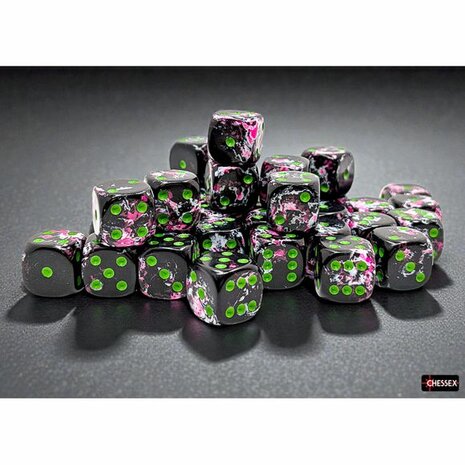 Brush Paintball Green D6 12 mm (36 stuks) &ndash; Dobbelstenen &ndash; Chessex