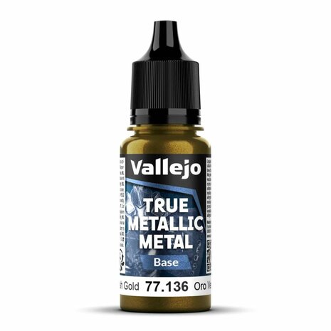 Greenish Gold 18 ml - True Metallic Metal Base &ndash; Metallic acrylverf &ndash; Vallejo