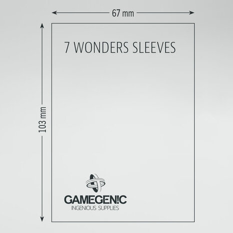 Gamegenic Board Game Sleeves (80) Clear 7 Wonders Size (67x103mm) &ndash; Kaarthoesjes &ndash; Gamegenic