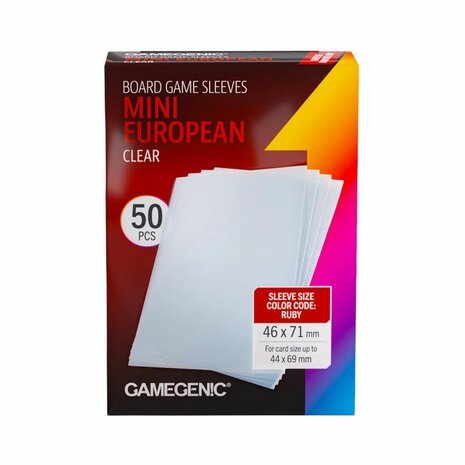 Gamegenic Board Game Sleeves (50) Clear Mini European Size (46x71mm) &ndash; Kaarthoesjes &ndash; Gamegenic