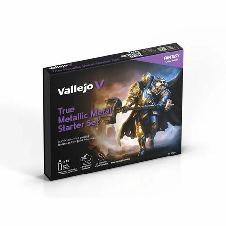 True Metallic Metal Starter Set &ndash; Metallic Acrylverfset &ndash; Vallejo