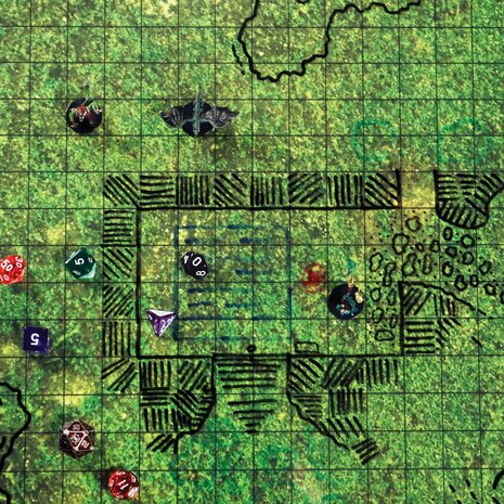RPG Grid Mat (Grassland) &ndash; RPG Speelmat &ndash; Enhance Gaming