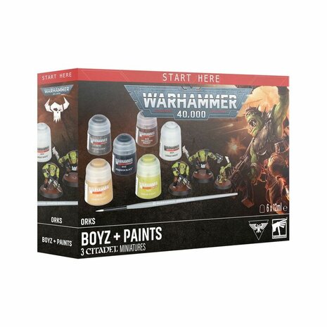 Warhammer 40,000 Orks: Boyz + Paints &ndash; Miniaturen- en verfset &ndash; Games Workshop