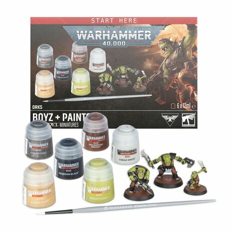 Warhammer 40,000 Orks: Boyz + Paints &ndash; Miniaturen- en verfset &ndash; Games Workshop