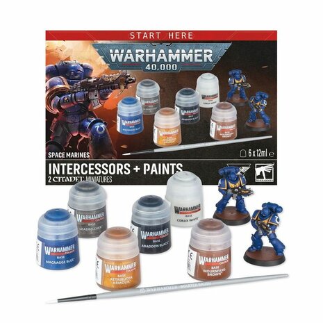Warhammer 40,000 Space Marines: Intercessors + Paints &ndash; Miniaturen- en verfset &ndash; Games Workshop