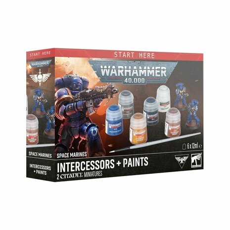Warhammer 40,000 Space Marines: Intercessors + Paints &ndash; Miniaturen- en verfset &ndash; Games Workshop
