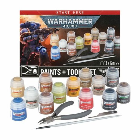 Warhammer 40,000 Paints + Tools Set &ndash; Verf- en gereedschapsset &ndash; Games Workshop
