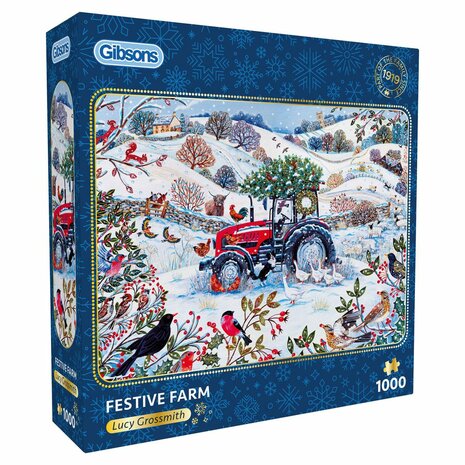 Festive Farm 1000 stukjes &ndash; Gibsons kerstpuzzel