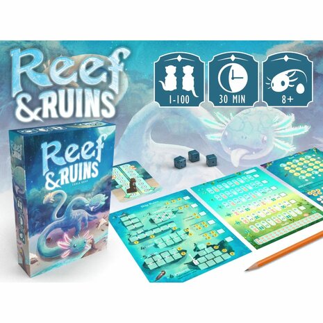 Reef & Ruins &ndash; Roll & Write Spel &ndash; Weird Giraffe Games