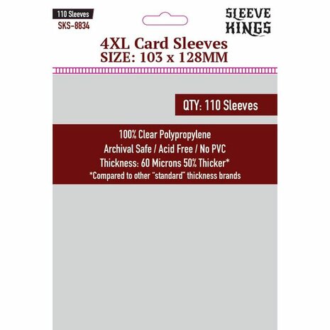 Sleeve Kings 4XL Sleeves 8834 (103x128mm) &ndash; Kaarthoezen &ndash; Sleeve Kings