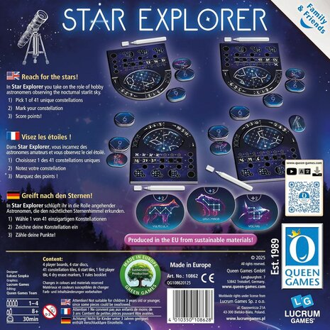 Star Explorer &ndash; Flip-and-write bordspel &ndash; Queen Games