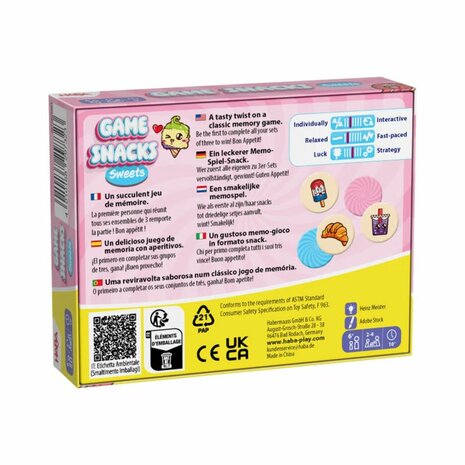Game Snacks - Sweets &ndash; Geheugenspel &ndash; HABA