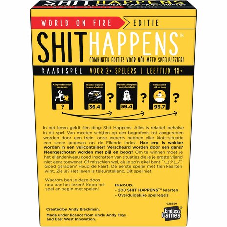 Shit Happens &ndash; The World&rsquo;s on Fire Edition 18+ &ndash; Kaartspel &ndash; Goliath