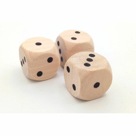 1 - 2 - 3 Dobbelsteen D6 (16 mm) &ndash; (1 STUK) Cijferdobbelsteen &ndash; Spielematerial