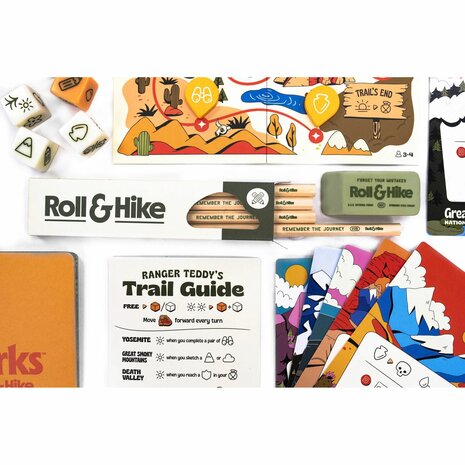 Parks: Roll & Hike &ndash; Roll-and-write-dobbelspel &ndash; Keymaster Games
