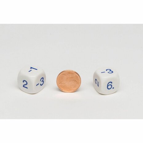 Reken Dobbelsteen Plus Minus Dice Even D6 (15 mm) &ndash; (1 STUK) Rekendobbelsteen &ndash; Spielematerial