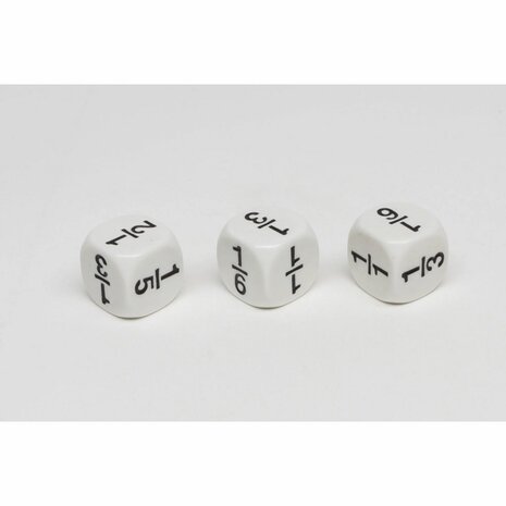 Reken Dobbelsteen Breuken D6 (15 mm) &ndash; (1 STUK) Breukendobbelsteen &ndash; Spielematerial