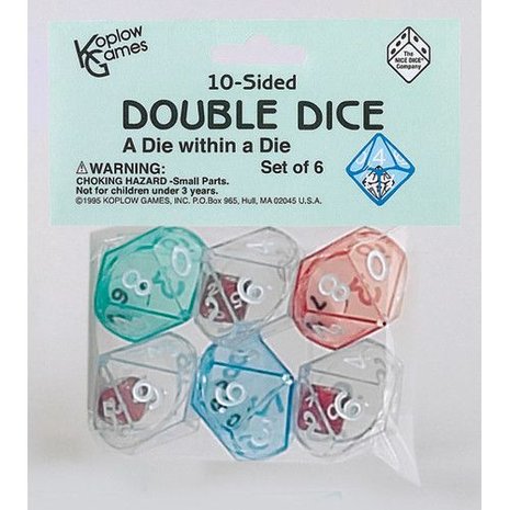 Dobbelstenen 10-Sided Double Dice (6 stuks)
