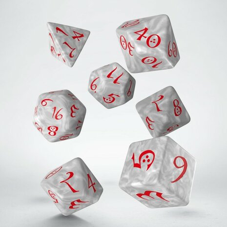 Dobbelstenen Classic RPG Dice Set Pearl/Red (7 stuks)