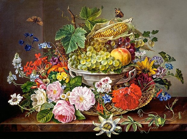Still Life with Flowers and Fruit Basket - Puzzel (2000)