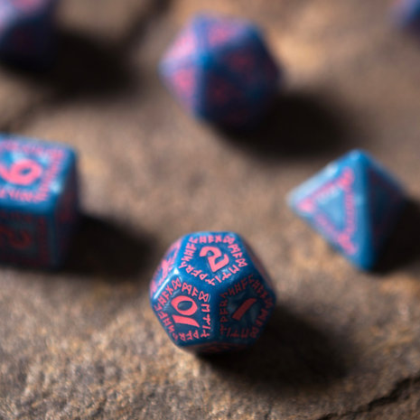 Runic RPG Dice Set Glacier & Pink (7 stuks)