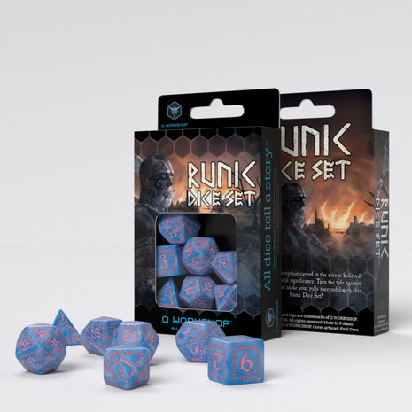 Runic RPG Dice Set Glacier & Pink (7 stuks)