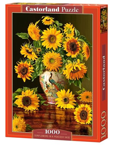 Sunflowers in a Peacock Vase - Puzzel (1000)