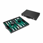 Backgammon Medium Zwart/groen Kunstleder – Backgammonspel – Philos