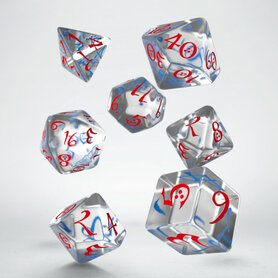 Dobbelstenen Classic RPG Dice Set Translucent Blue/Red (7 stuks)