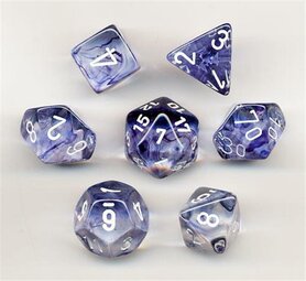 Dobbelstenen Nebula Black/White Polydice (7 stuks)