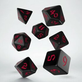 Classic Runic Dice Set Black & Red (7)