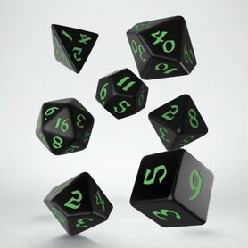 Classic Runic Dice Set Black & Green (7)
