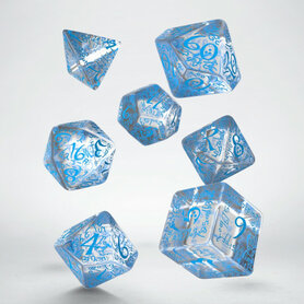 Elvish RPG Dice Set Translucent & Blue (7)