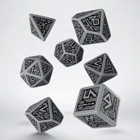 Dwarven RPG Dice Set Gray & Black (7)