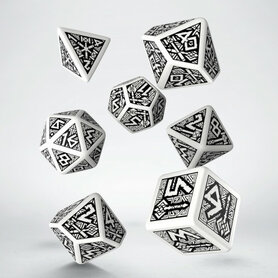 Dwarven RPG Dice Set White & Black (7)