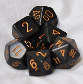 Opaque Black/Gold Polydice (7)
