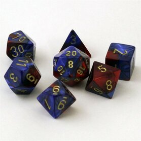 Gemini Blue-Red/Gold Polydice (7)