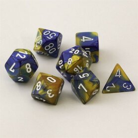 Gemini Blue-Gold/White Polydice (7)