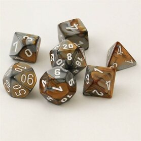 Gemini Copper-Steel/White Polydice (7)