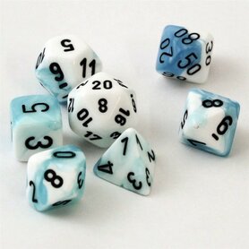Gemini Teal-White/Black Polydice (7)