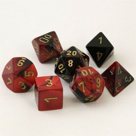 Gemini Black-Red/Gold Polydice (7)