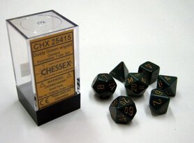 Opaque Dusty Green/Copper Polydice (7)