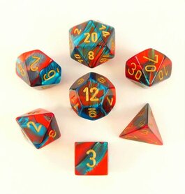Gemini Red-Teal/Gold Polydice (7)