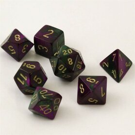Gemini Green-Purple/Gold Polydice (7)