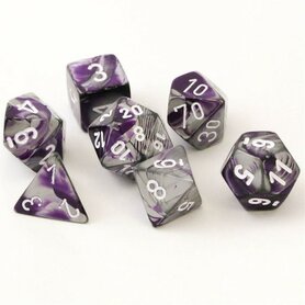 Gemini Purple-Steel/White Polydice (7)