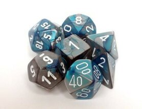 Gemini Steel-Teal/White Polydice (7)