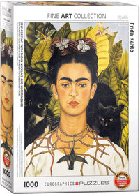 Self Portret with Thorn Necklace and Hummingbird, Frida Kahlo - Puzzel (1000)