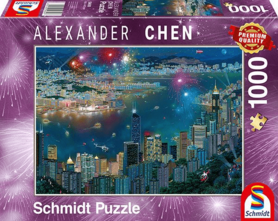 [GEMIDDELD BESCHADIGD] Vuurwerk boven Hongkong (Alexander Chen) - Puzzel (1000)