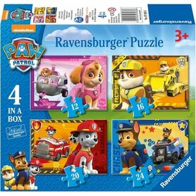 Paw Patrol: Puppies op Pad - 4 in a Box Puzzel (12+16+20+24)