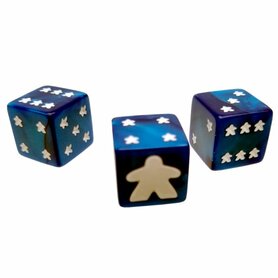 Meeple d6 Dice Set (Blue)